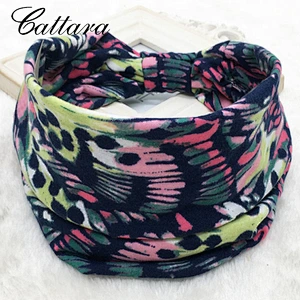 Bohemian Popular Sports Yoga Headband Sweat-Absorbent Stretch Cotton Extra-Wide Knotted Multicolor Hair Accessories