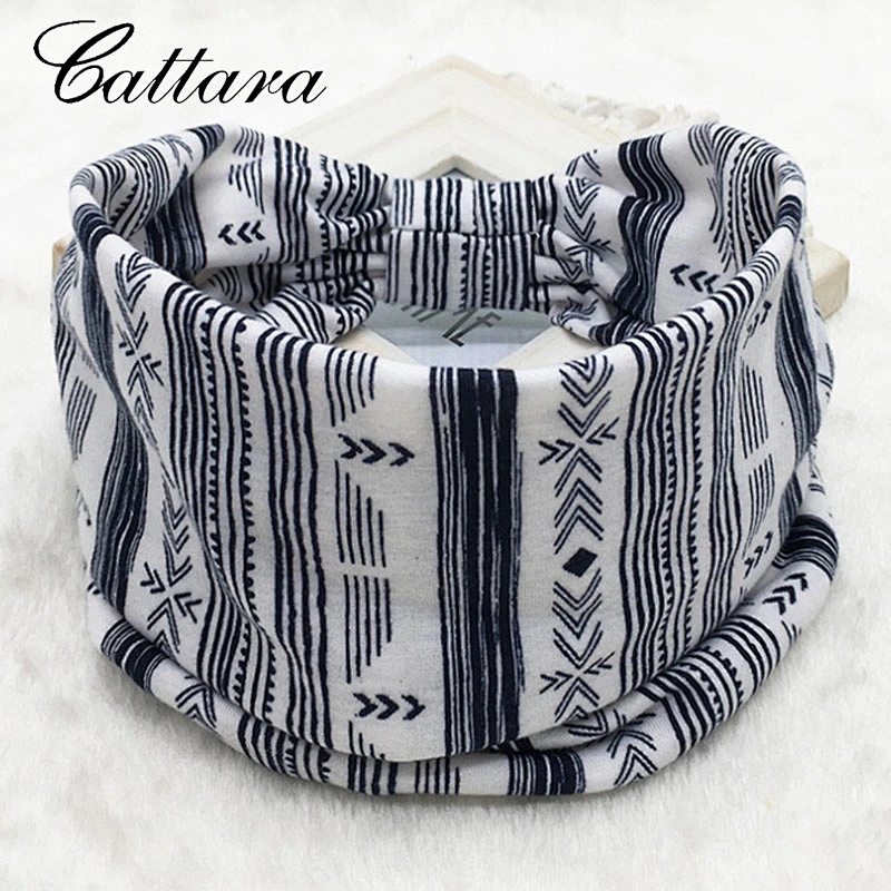 Bohemian Popular Sports Yoga Headband Sweat-Absorbent Stretch Cotton Extra-Wide Knotted Multicolor Hair Accessories