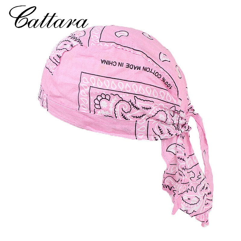 Cool Unisex Cotton Skull Caps Paisley Bandanna Biker Cycling Hat Durag Hair Band Bandannas