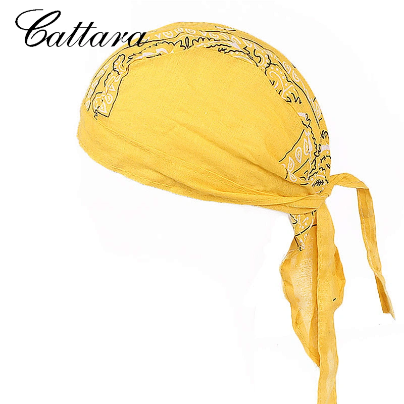 Cool Unisex Cotton Skull Caps Paisley Bandanna Biker Cycling Hat Durag Hair Band Bandannas