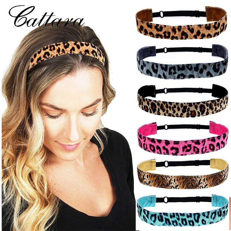 New Leopard Print Headband Ladies Sports Yoga Headband Elastic Non-slip Headband Casual Hair Accessories