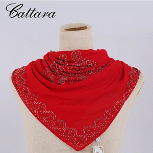 Hot Rhinestone Women's Bandana Hijab Arabian Pearl Chiffon Scarf