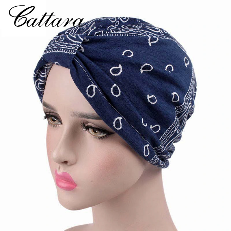New Design Fashion Women Night Sleep Hair Care Cap Women Printing Flower Bandanas Headcover Hijab Silky Turban Bonnet