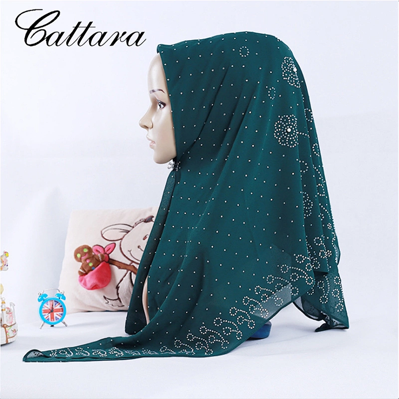Ethnic Turban Hijab Hot Drilling Chiffon Scarf Arab Scarf