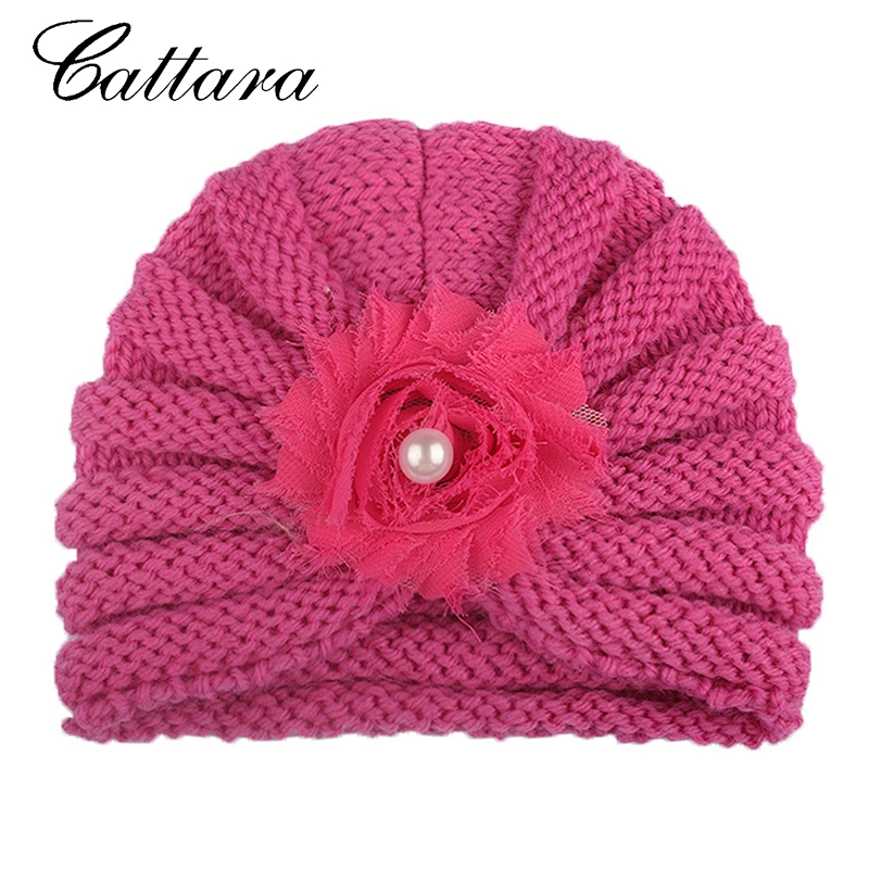 Baby Chiffon Flower Warm Woolen Hat Head Band