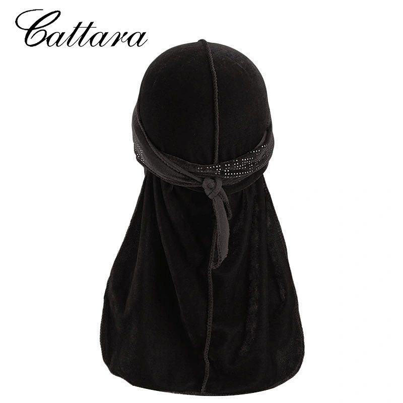 New Source Of Hot Rhinestone Flannel Long Tail Pirate Hat Gold Velvet Pirate Hat