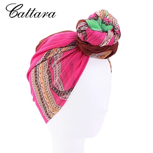 New Ethnic Style Head Wrap Scarf Hat Knotted Ball Head Scarf Cap Cotton Head Scarf