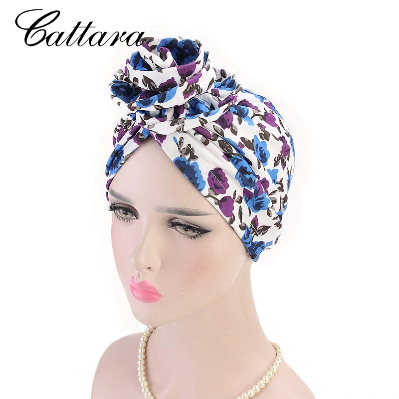 Foreign Trade Europe And The United States Popular New Style Cotton Pan Flower Turban Hat Bohemia Style Ethnic Hat Chemotherapy Hat