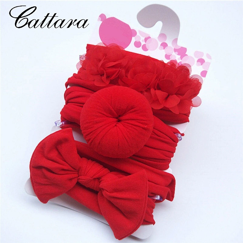 Three-Piece Set Baby Bow Donut Head Band