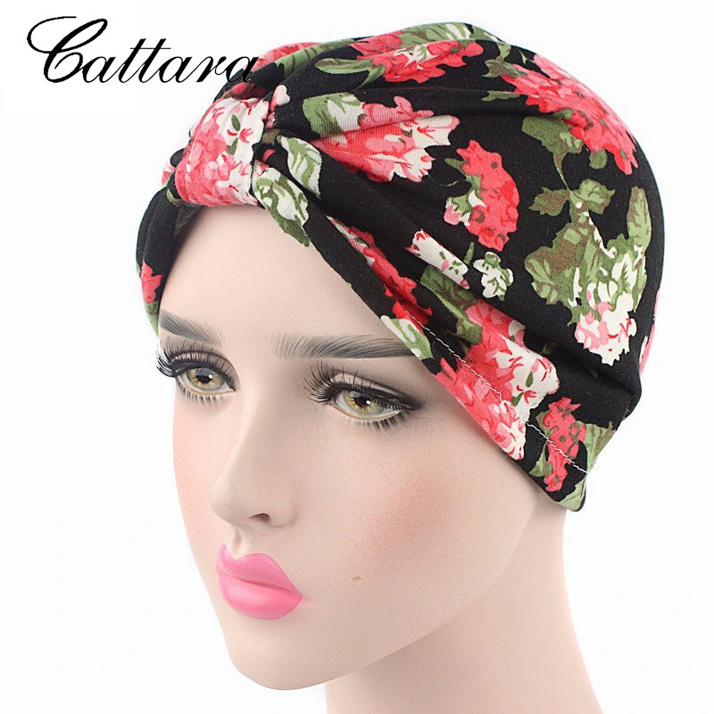New Design Fashion Women Night Sleep Hair Care Cap Women Printing Flower Bandanas Headcover Hijab Silky Turban Bonnet
