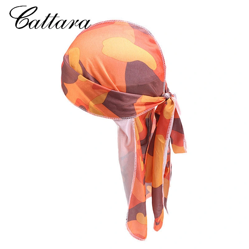 The New Imitation Silk Camouflage Pattern Streamer Pirate Hat Bandage Turban Hat Chemotherapy Hat