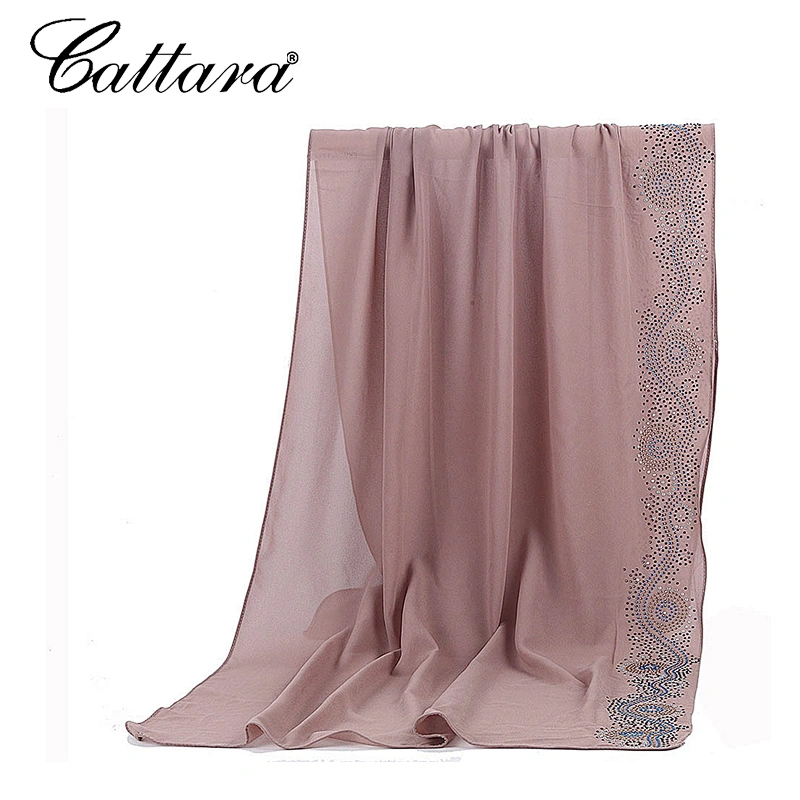 Ethnic Turban Hijab Hot Drilling Chiffon Scarf Arab Scarf