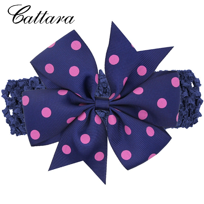 Children Polka Dot Swallowtail Bow Wide Head Band