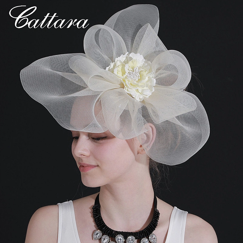 Flower Net Yarn Bridal Party Headdress Top Hat