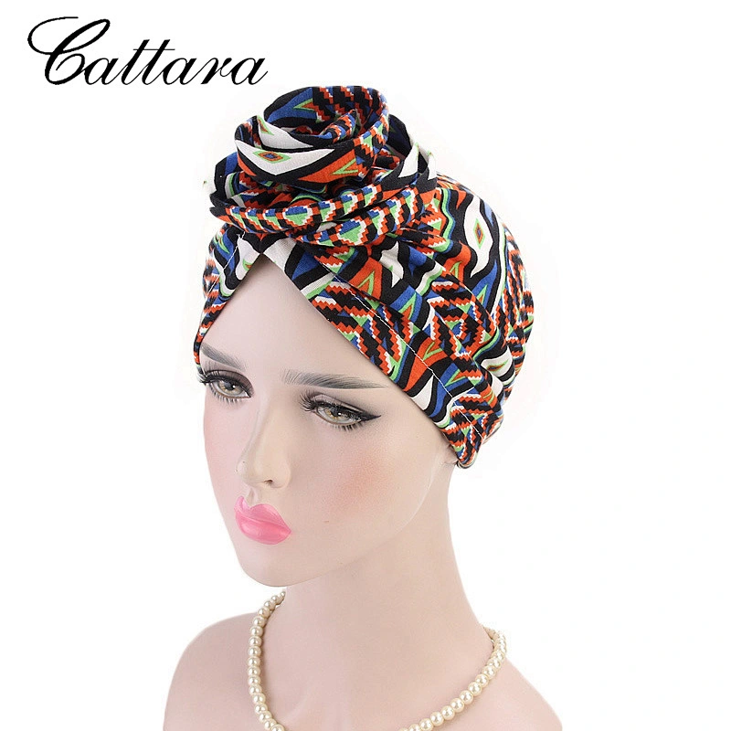 Foreign Trade Europe And The United States Popular New Style Cotton Pan Flower Turban Hat Bohemia Style Ethnic Hat Chemotherapy Hat