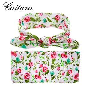Printed Baby Quilt Bow Head Band Two-Piece Set
