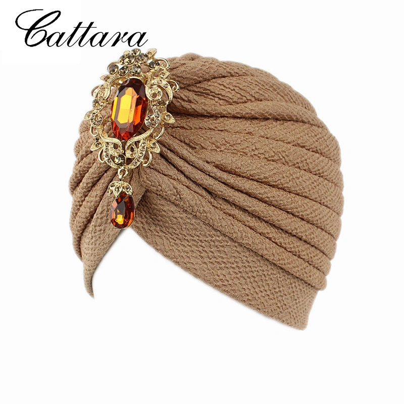 Ladies' Popular Turban Hat,Thread Thickened Indian Hat,Alloy Pendant Accessory Hat