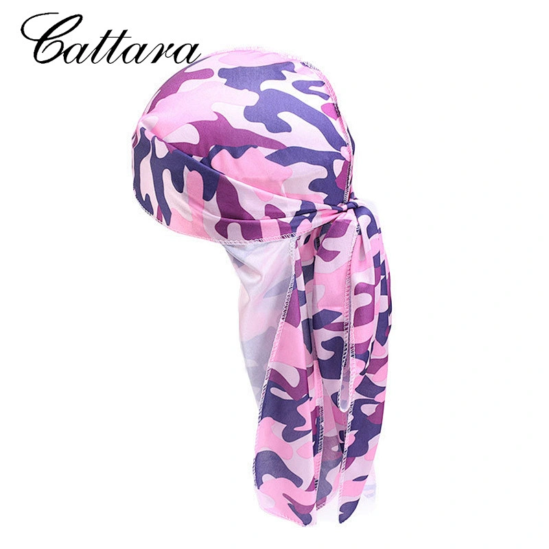 The New Imitation Silk Camouflage Pattern Streamer Pirate Hat Bandage Turban Hat Chemotherapy Hat