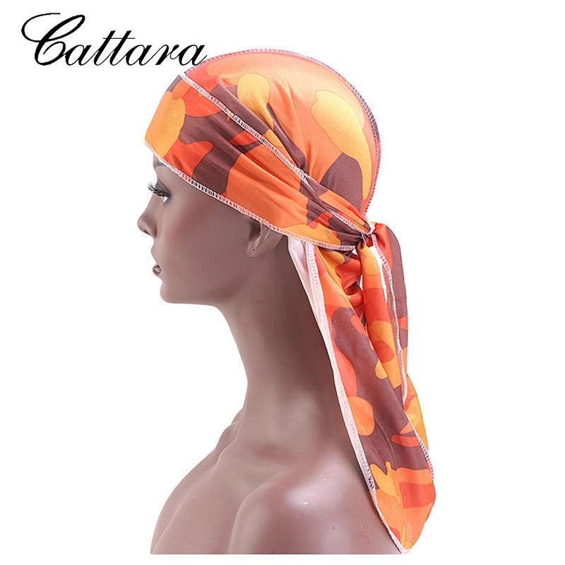 The New Imitation Silk Camouflage Pattern Streamer Pirate Hat Bandage Turban Hat Chemotherapy Hat