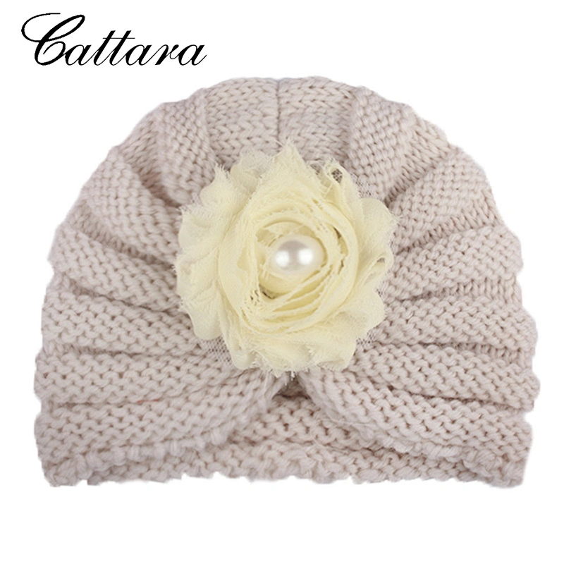 Baby Chiffon Flower Warm Woolen Hat Head Band
