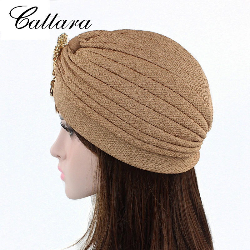 Ladies' Popular Turban Hat,Thread Thickened Indian Hat,Alloy Pendant Accessory Hat