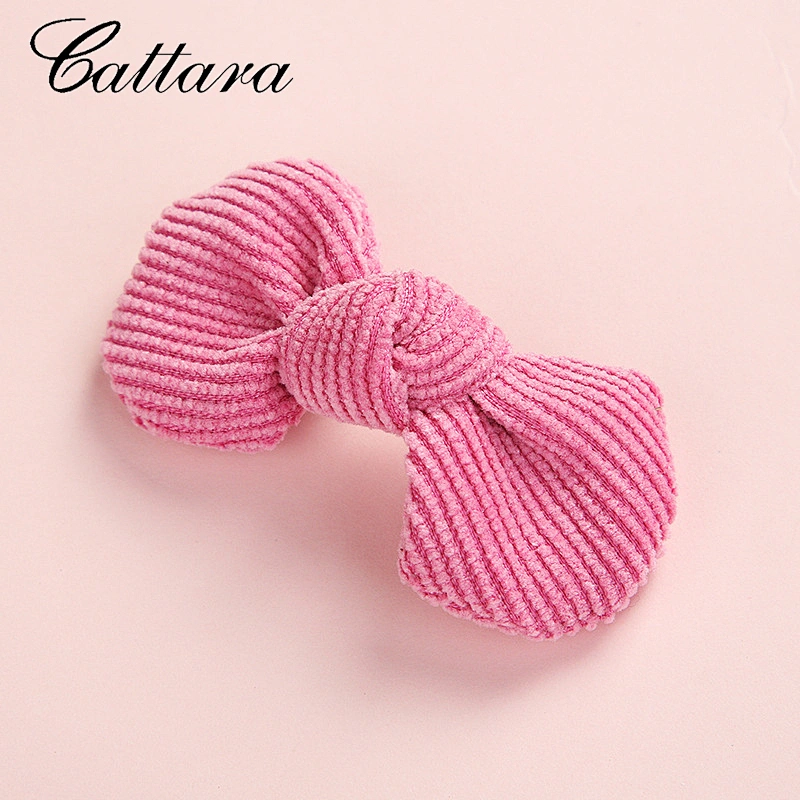 Super Cute Children'S Bow Hairpin Corduroy Round Girl Hair Accessory