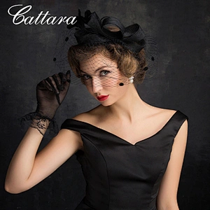 New Top Hat For Women With A Black Cambric Veil Feather