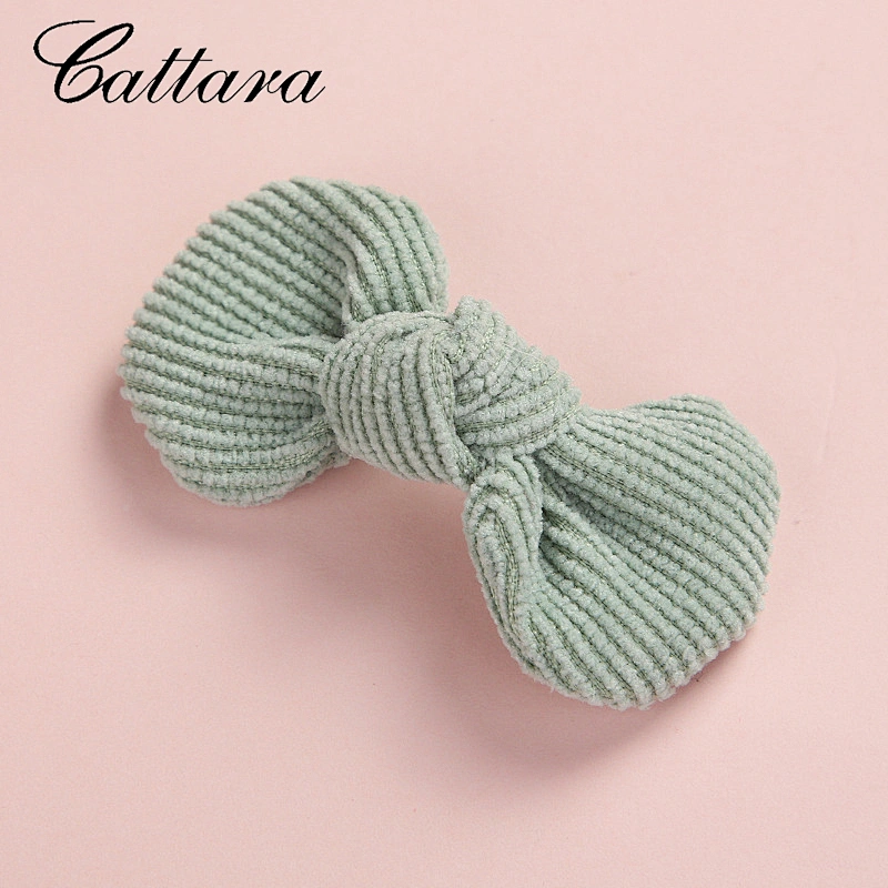 Super Cute Children'S Bow Hairpin Corduroy Round Girl Hair Accessory