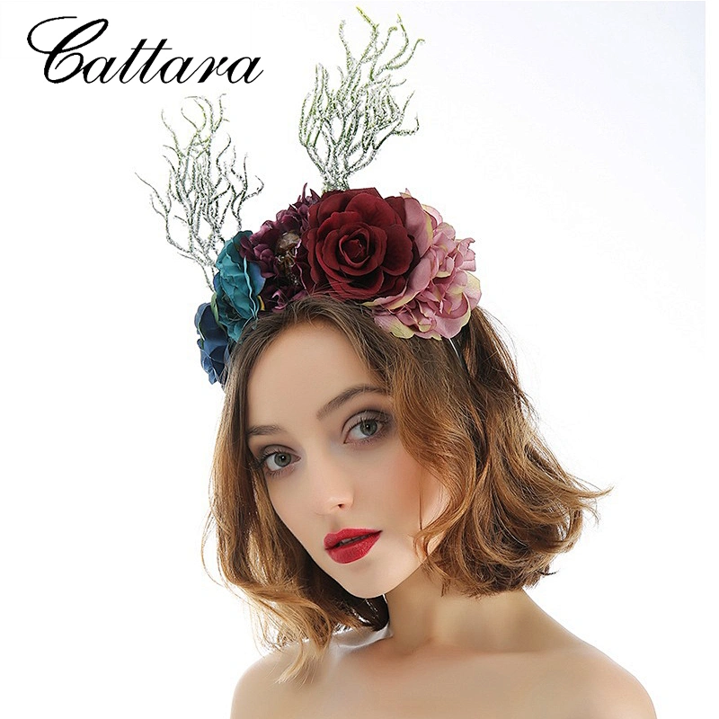 Creative Halloween Skull Color Rose Fabric Flower Headband