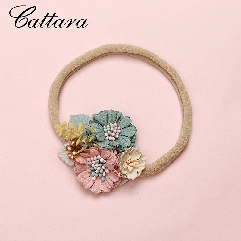Super Soft Seamless Hair Band Hand Stitching Flowers Children'S Headdress