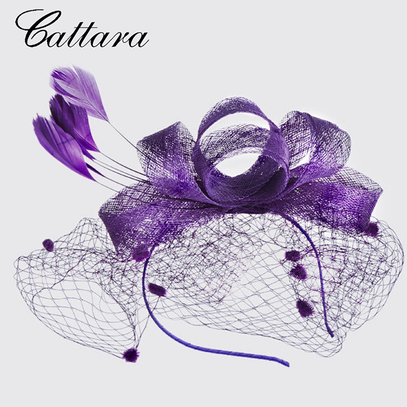 Bridal Feather Fascinator Birdcage Veil