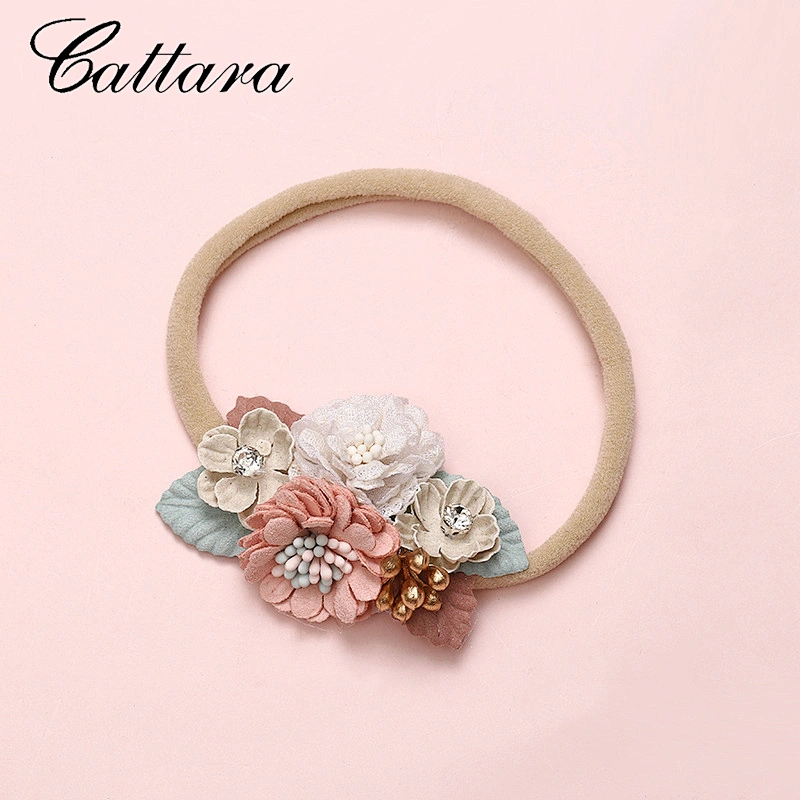 Super Soft Seamless Hair Band Hand Stitching Flowers Children'S Headdress