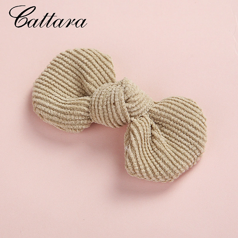Super Cute Children'S Bow Hairpin Corduroy Round Girl Hair Accessory