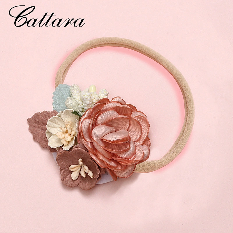 Super Soft Seamless Hair Band Hand Stitching Flowers Children'S Headdress