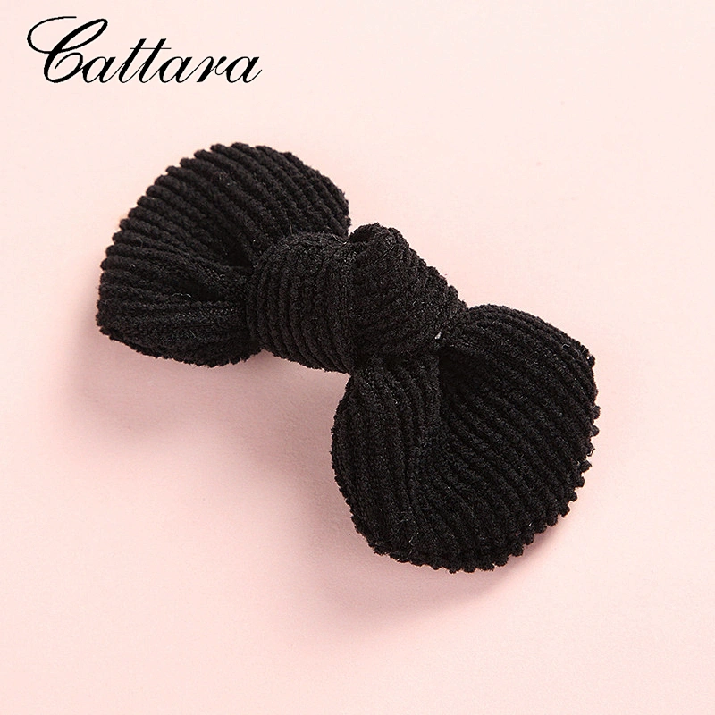 Super Cute Children'S Bow Hairpin Corduroy Round Girl Hair Accessory