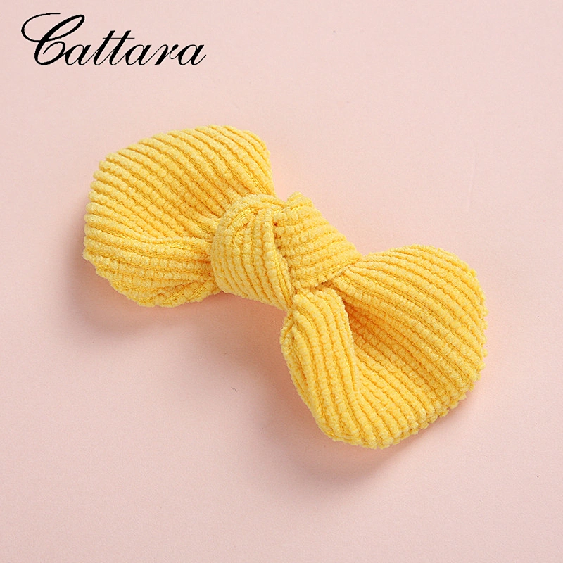 Super Cute Children'S Bow Hairpin Corduroy Round Girl Hair Accessory
