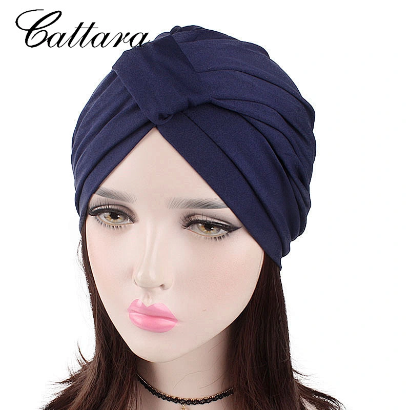 Ladies Square Stretch Cotton Turban Hat