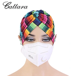 Anti-Leaf Hair Band Color Printing Turban Cap Mask Hat