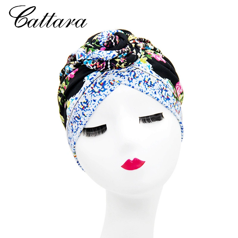 European And American Popular Retro Turban Hat Handmade Swirl Flower Hat