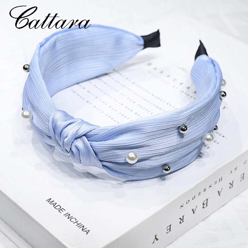Satin Knot Hairband With Pearl