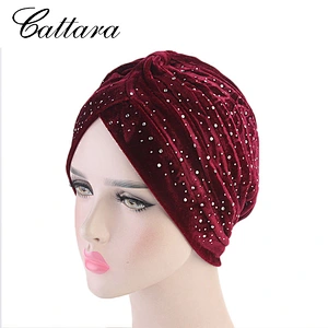 New Gold Velvet Hot Drill Headband Hat