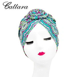 European And American Popular Retro Turban Hat Handmade Swirl Flower Hat