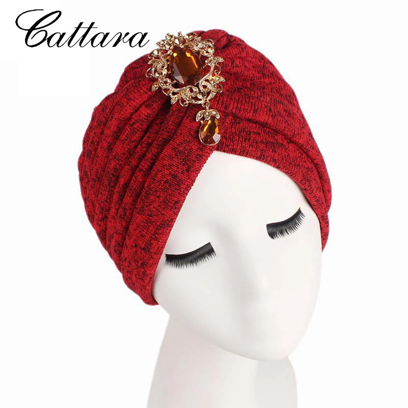 Autumn And Winter New Thick Woolen Pleated Turban Hat