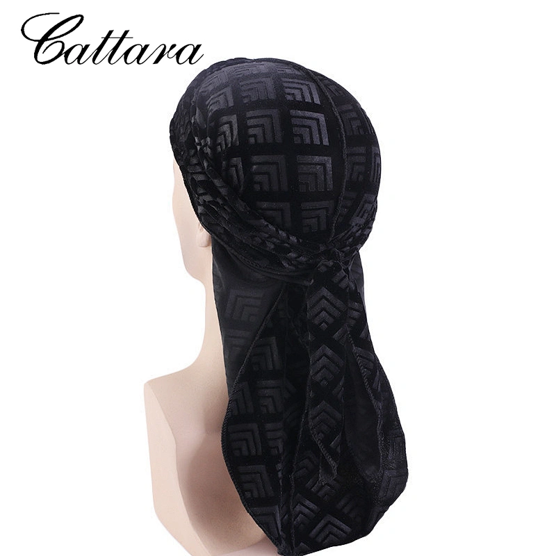 New Fashion Velvet Durag Men Bandana Head Wrap Headscarf Turban Cap