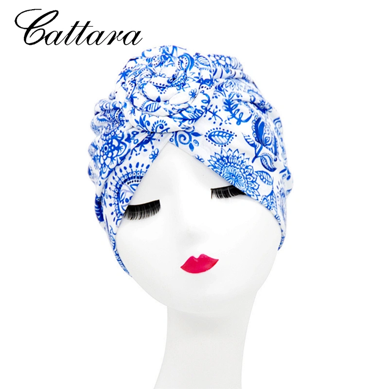 European And American Popular Retro Turban Hat Handmade Swirl Flower Hat