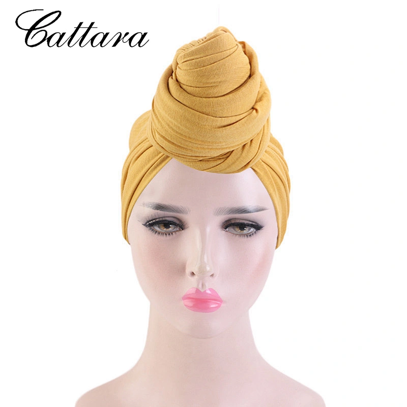 Ethnic Style Ladies Stretch Cotton Turban Hat Knotted Toe Cap Scarf Hat