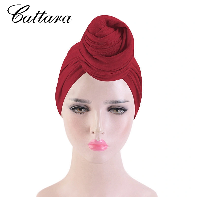 Ethnic Style Ladies Stretch Cotton Turban Hat Knotted Toe Cap Scarf Hat