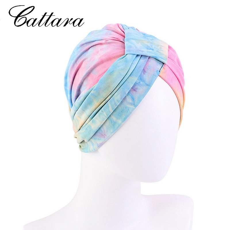 Women Dyed Tie Turban Chemical Hat Headgear Hair Accessories Indian Hat Chemical Hat