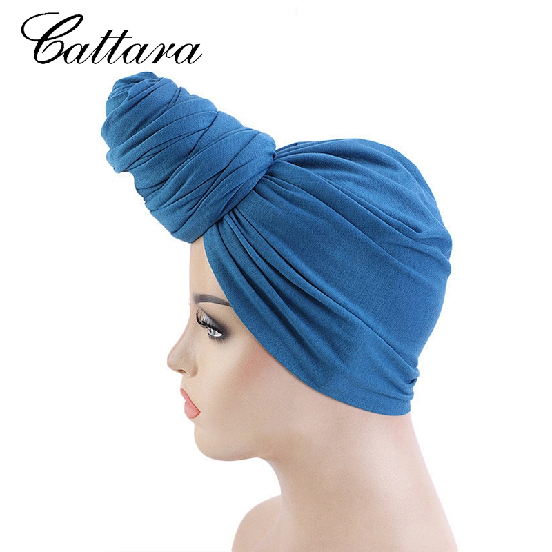 Ethnic Style Ladies Stretch Cotton Turban Hat Knotted Toe Cap Scarf Hat