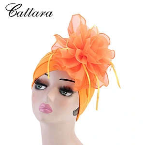 Ladies Large Flower Lace Turban Hat
